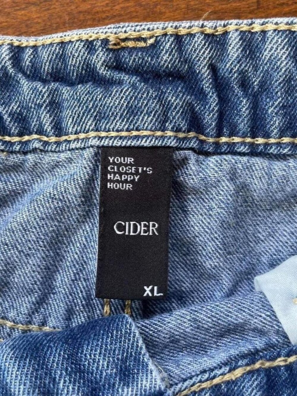 Cider Denim Ruffle Mini Skirt – Y2K Low Rise Tiered Frayed Hem (Size XL) - Picture 4 of 5
